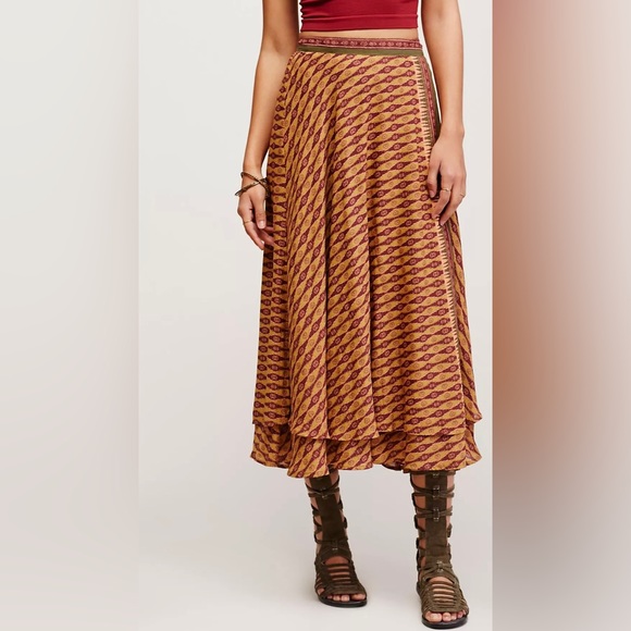 Free People Print MIDI Wrap Skirt - Picture 5 of 13